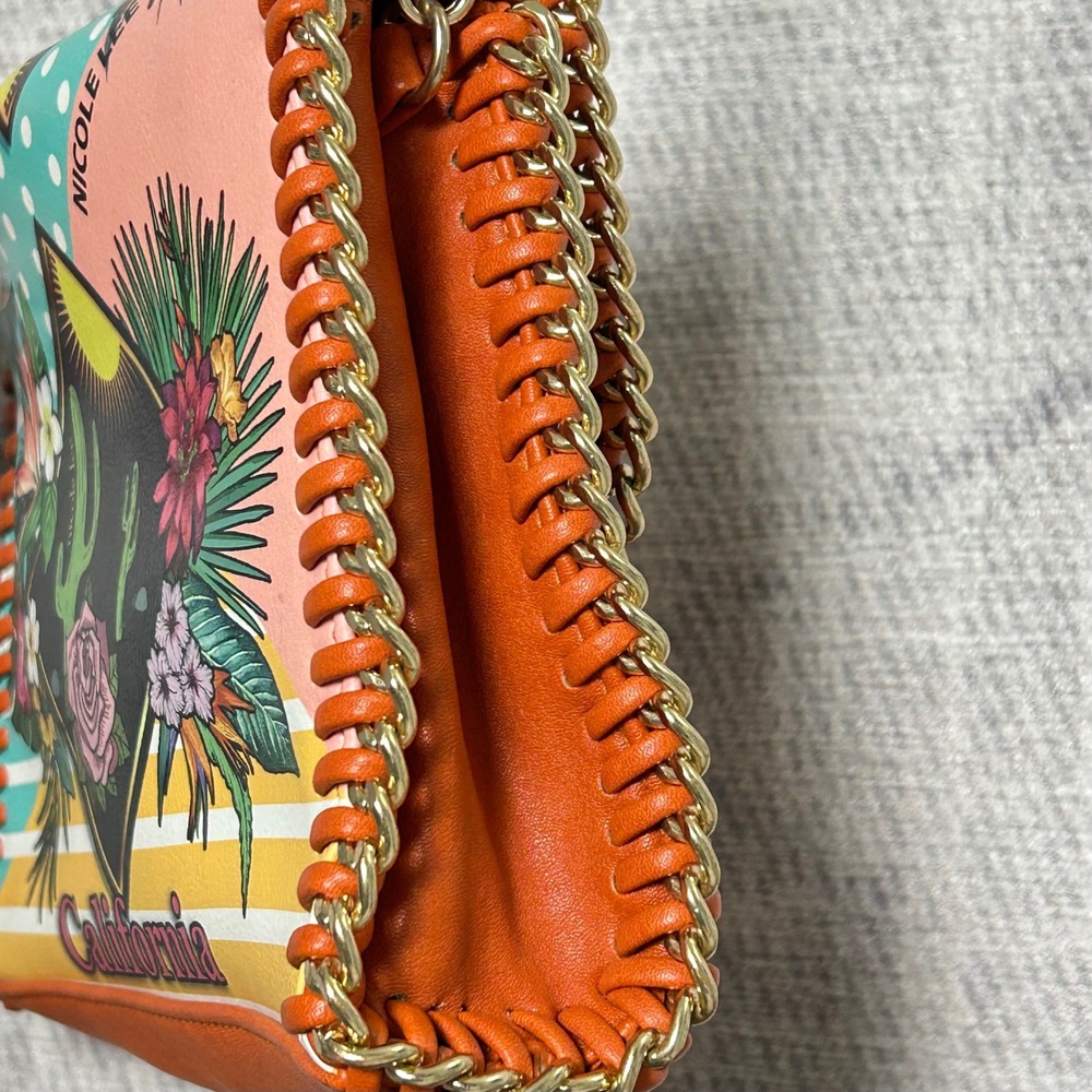 Nicole Lee California Sunset‎ Satchel Crossbody Bag Floral Cactus Print Orange - Picture 8 of 10